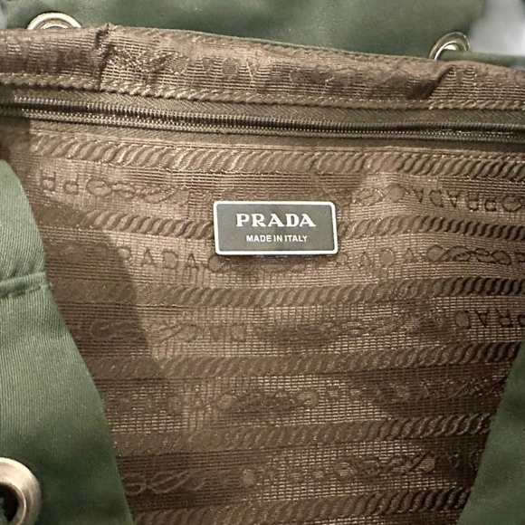 Authentic Vintage Prada Backpack Army Green Small - Picture 6 of 12